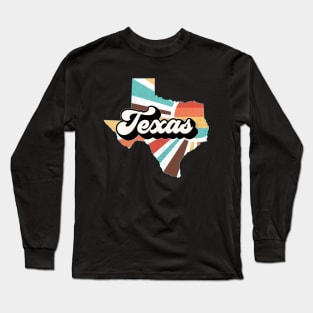 Texas State Map Long Sleeve T-Shirt
